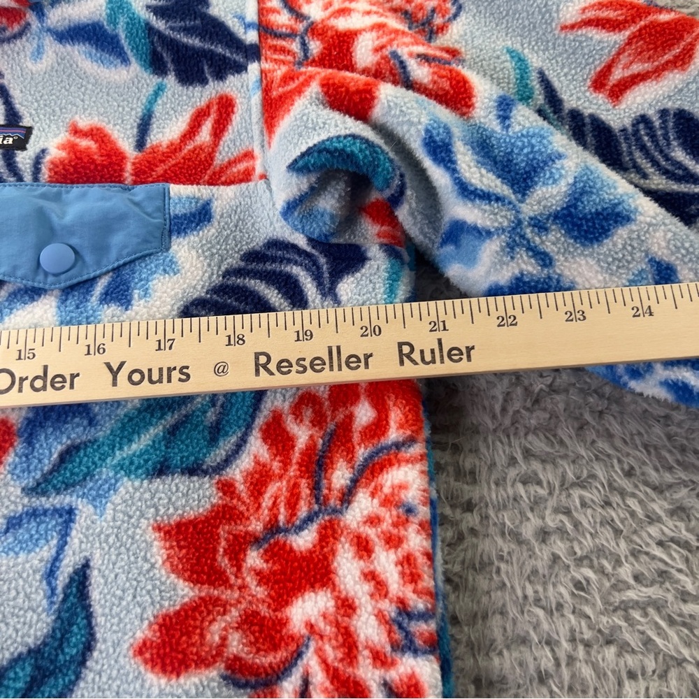 Patagonia Synchilla Sweater Womens Medium Multi Floral Snap T Fleece Pullover - Picture 9 of 14